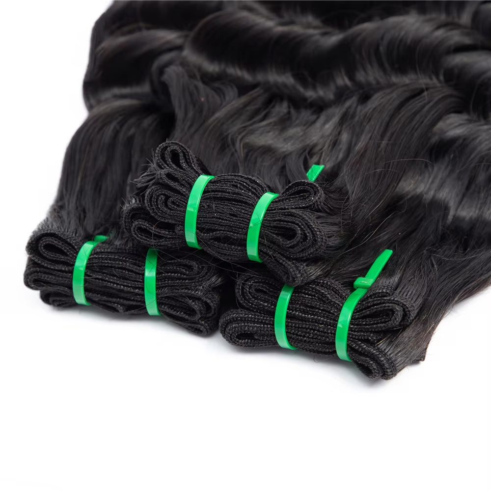  Burmese Curly Natural Black Funmi Loose Deep 4 Bundles With 13x4 Lace Frontal Human Hair