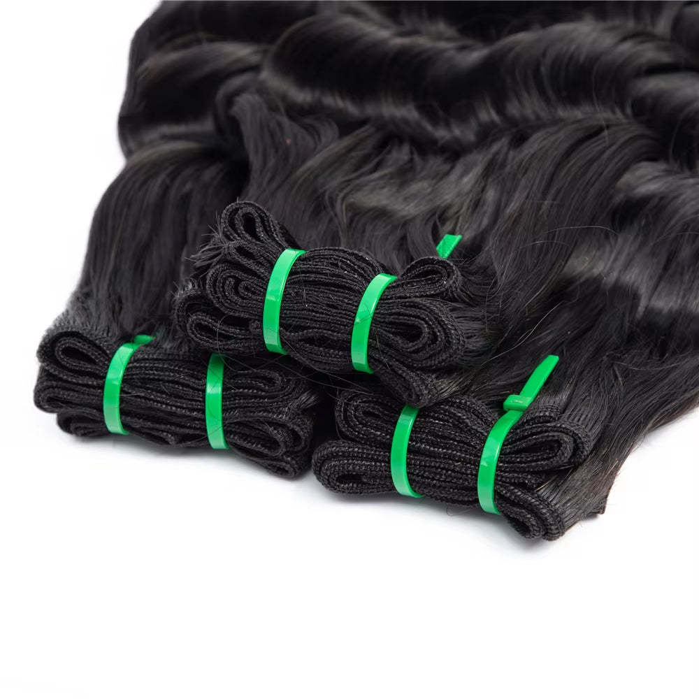  Burmese Curly Natural Black Funmi Loose Deep 4 Bundles With 13x4 Lace Frontal Human Hair
