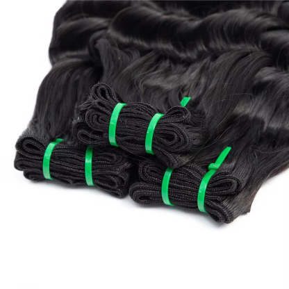  Burmese Curly Natural Black Funmi Loose Deep 4 Bundles With 13x4 Lace Frontal Human Hair