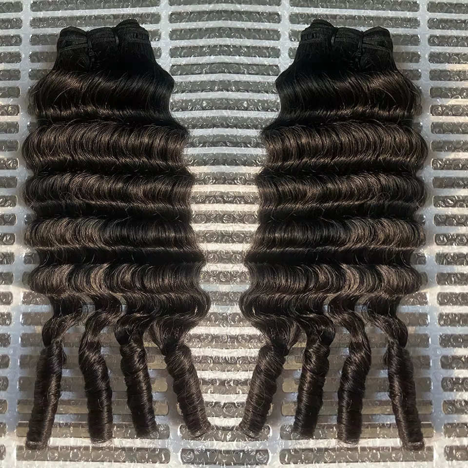  15A Burmese Curly Funmi Loose Deep 4 Bundles Human Hair Extensions Burmese Pixie Curls Raw Hair 100% Human Hair
