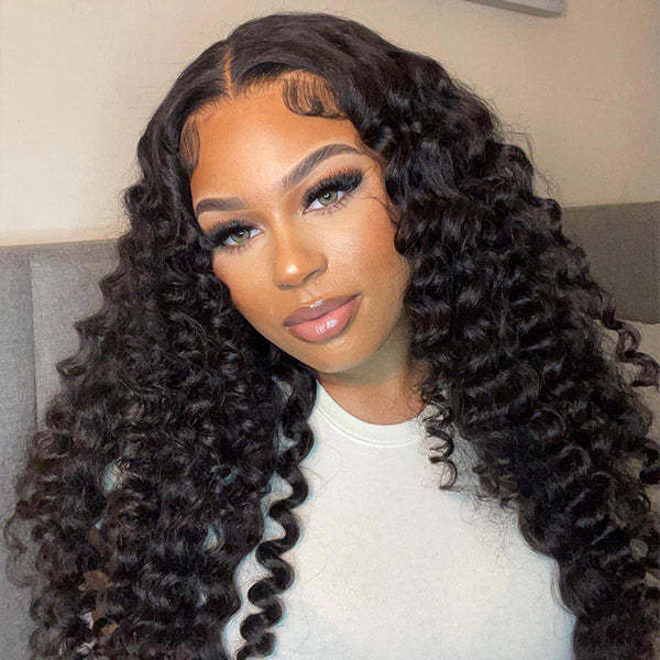  Loose Deep Wear & Go Wigs Loose Curly 7x5 Pre Cut HD Lace Closure Glueless Wigs On Sale