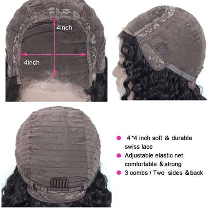 Kinky Curly Human Hair Wigs For Women Jerry Curly 4x4 Lace Closure Wig Prelucked Hairline