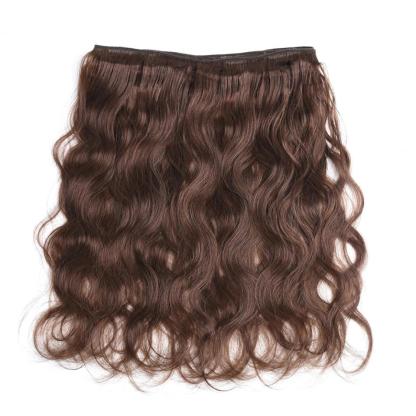  #4 Brown Body Wave 4 Bundles With 4x4 Lace Closure Pre Colored human hair