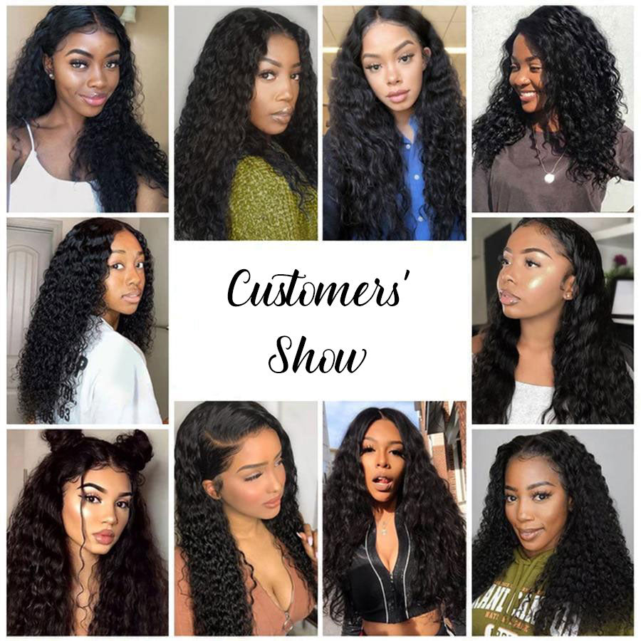 4*4 Lace Closure Wig Water Wave Human Hair Wigs Ocean Wave Wet Wavy Preplucked Wigs with Baby Hair