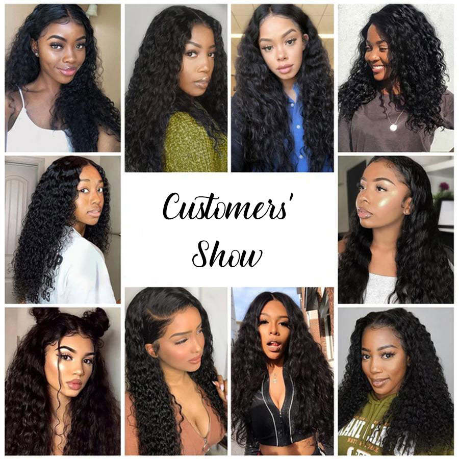 4*4 Lace Closure Wig Water Wave Human Hair Wigs Ocean Wave Wet Wavy Preplucked Wigs with Baby Hair