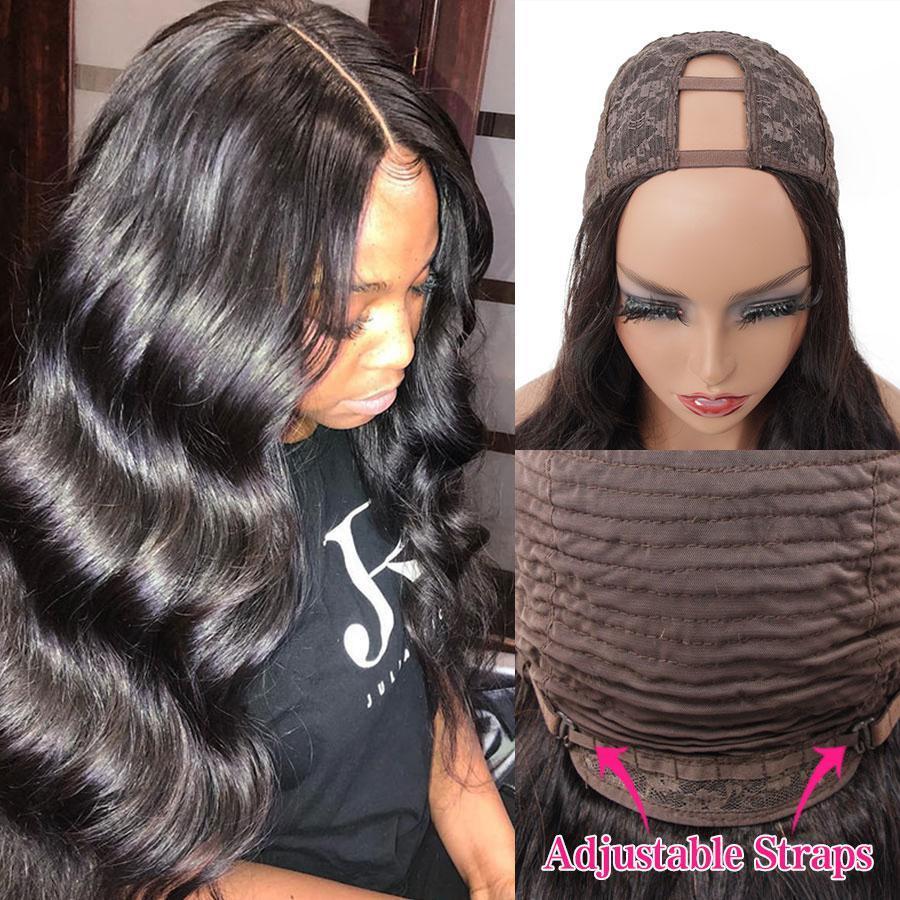 U Part Wigs Human Hair Wigs for Women Brazilian Body Wave None lace front wigs Glueless Hair Extension Clip
