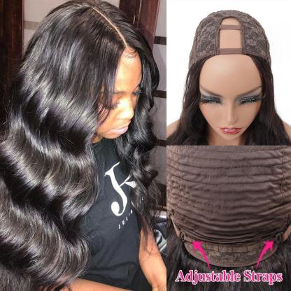 U Part Wigs Human Hair Wigs for Women Brazilian Body Wave None lace front wigs Glueless Hair Extension Clip