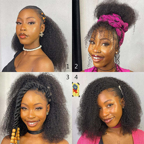 Wigari Afro Curly Hair Invisi-Drawstring 360 Lace Glueless Wig Beginner Friendly