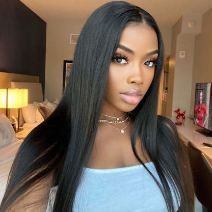 Straight Lace Closure Wigs 4x4 Closure Wig Glueless Human Hair Wigs Pre Plucked With Baby Hair Remy