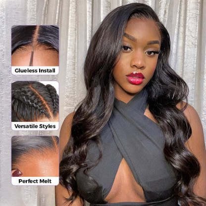  M-Cap Body Wave Wear Go Glueless Wigs Pre-plucked Pre Cut 9x6 HD Lace Bleached Tiny Knots Beginner Friendly