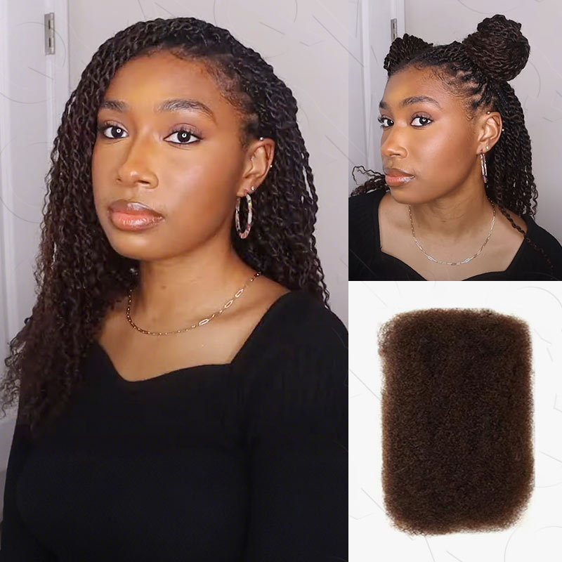 WIGARI 3 In 1 Afro Kinky Bulk Three Colors #32/16/613 Human Hair For Braiding Dreadlock Hair