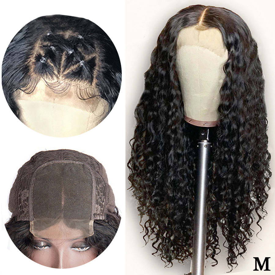 Deep Wave Human Hair 4x4 Lace Closure Wig Pre Plucked Remy Wigs with Baby Hair