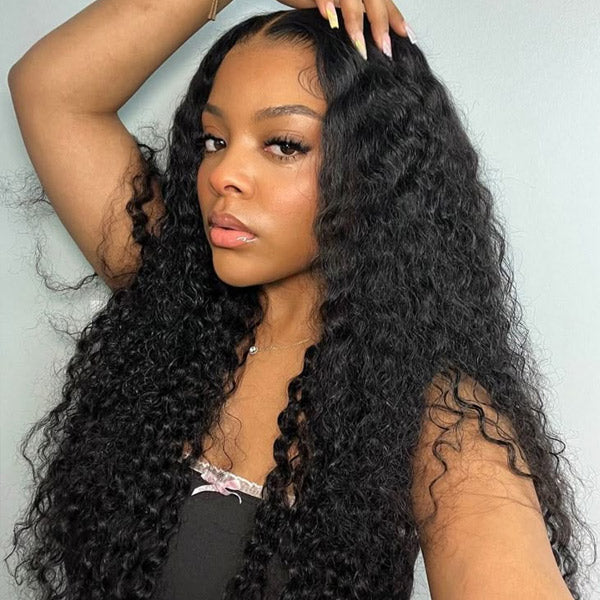  Deep Wave Pre-Cut 9x6 T Part Lace Wig Bleached Knots Wear Go Wig With Realistic Parting