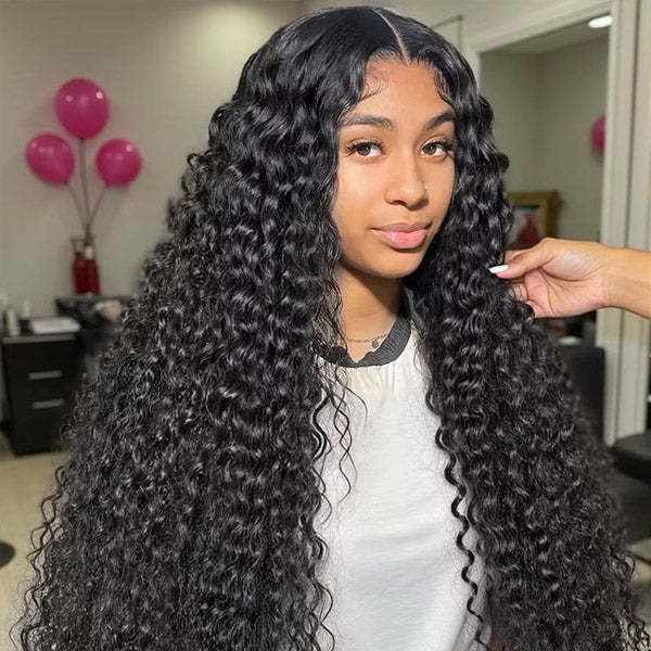  Deep Wave Pre-Cut 9x6 T Part Lace Wig Bleached Knots Wear Go Wig With Realistic Parting