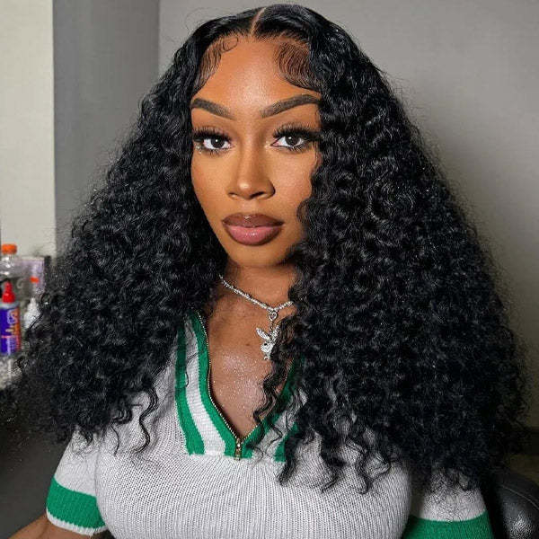  Deep Wave Pre-Cut 9x6 T Part Lace Wig Bleached Knots Wear Go Wig With Realistic Parting