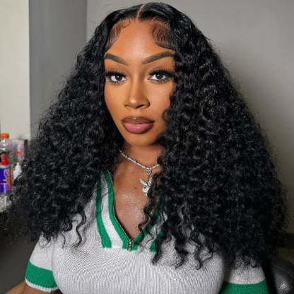  Deep Wave Pre-Cut 9x6 T Part Lace Wig Bleached Knots Wear Go Wig With Realistic Parting