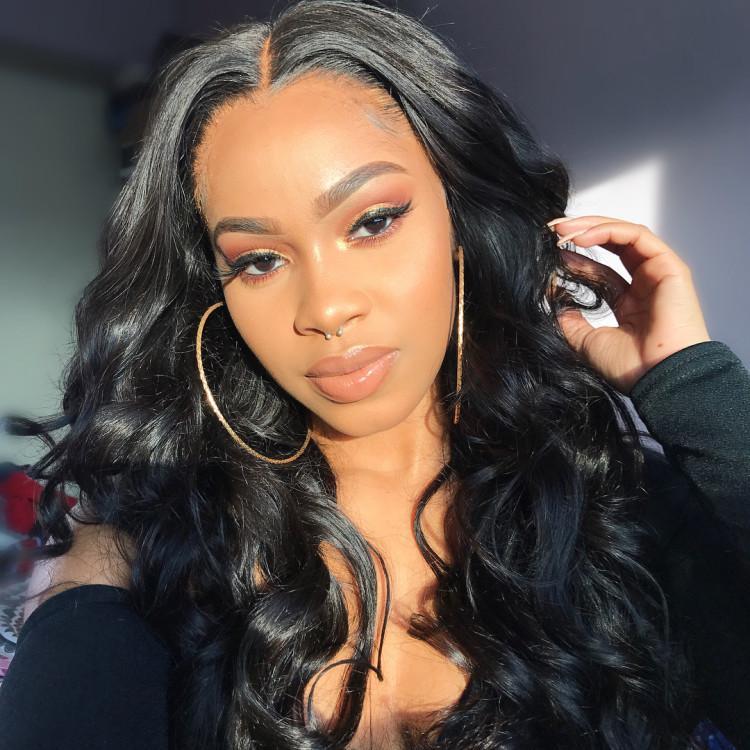 Loose Deep Wave U Part Human Hair Wig for Women, Brazilian Remy Human Hair Glueless Full Head Clip in Half Wig 180% Density