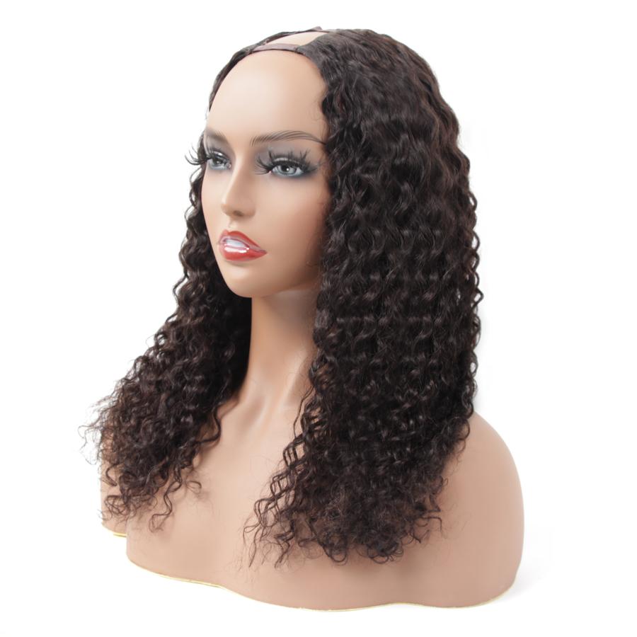 U Part Wigs Human Hair Wigs for Women Brazilian Water Wave Remy Human Hair Glueless Full Head Clip in Half Wig U Shape Wig