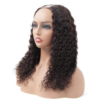 U Part Wigs Human Hair Wigs for Women Brazilian Water Wave Remy Human Hair Glueless Full Head Clip in Half Wig U Shape Wig