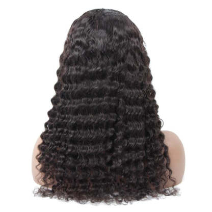 U Part Wigs Deep Wave Brazilian Virgin Human Hair 2x4 U Shape Glueless Wigs 180% Density With Straps Combs For Women