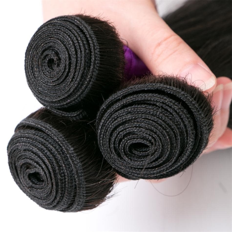  3 Bundles Peruvian Straight Virgin Human Hair Extension 8-40 inches
