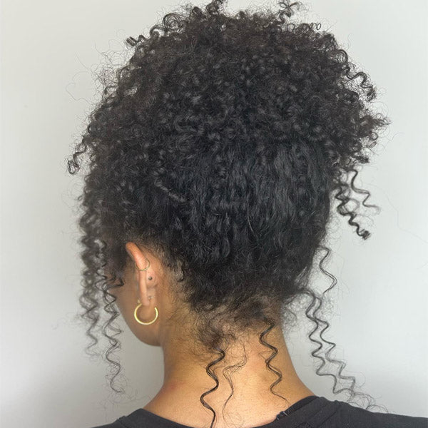 Kinky Curly Invisi-Drawstring Pre-Cut 360 Lace Glueless Wig With Bleached Knots Pre-Plucked Hairline