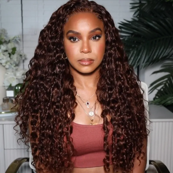 #2 Wigs Chocolate Color 13x4 4x4 Human Virgin Hair Lace Front Wigs Body Wave Hair Straight Hair Water Wave Hair