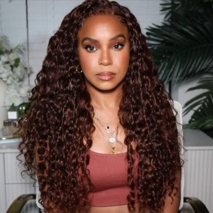 #2 Wigs Chocolate Color 13x4 4x4 Human Virgin Hair Lace Front Wigs Body Wave Hair Straight Hair Water Wave Hair