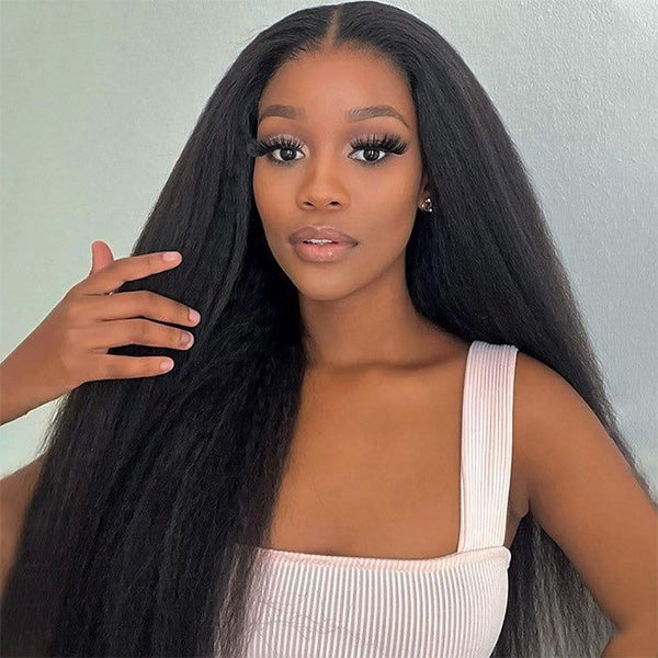 3 In 1 Half Wig | Easy Wear Kinky Straight Half Wig Comfortable Fit No Glue Needed