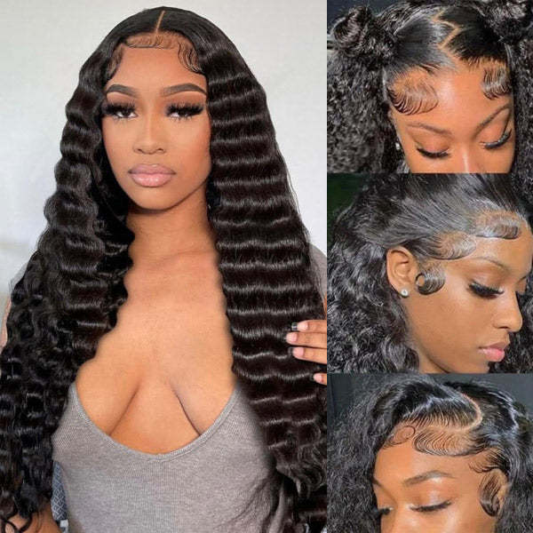 WIGARI Loose Deep Invisi-Drawstring 360 Lace Glueless Wig Bleached Knots Human Hair Wig