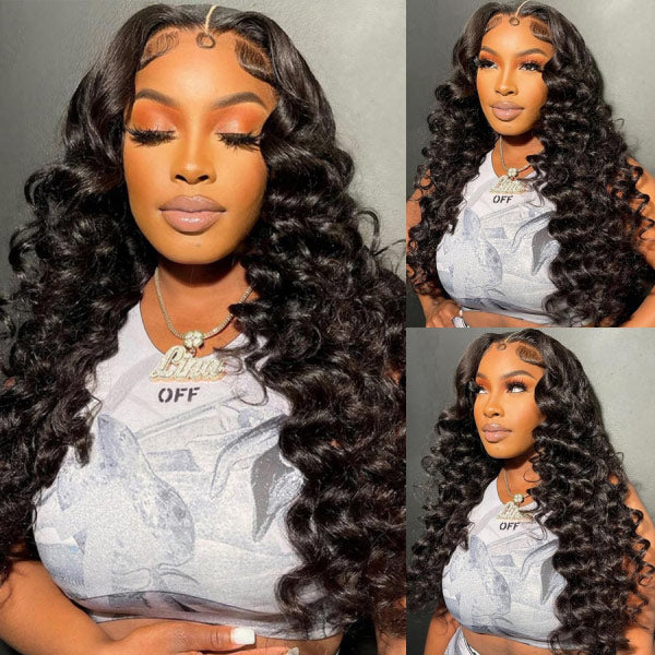 WIGARI Loose Deep Invisi-Drawstring 360 Lace Glueless Wig Bleached Knots Human Hair Wig