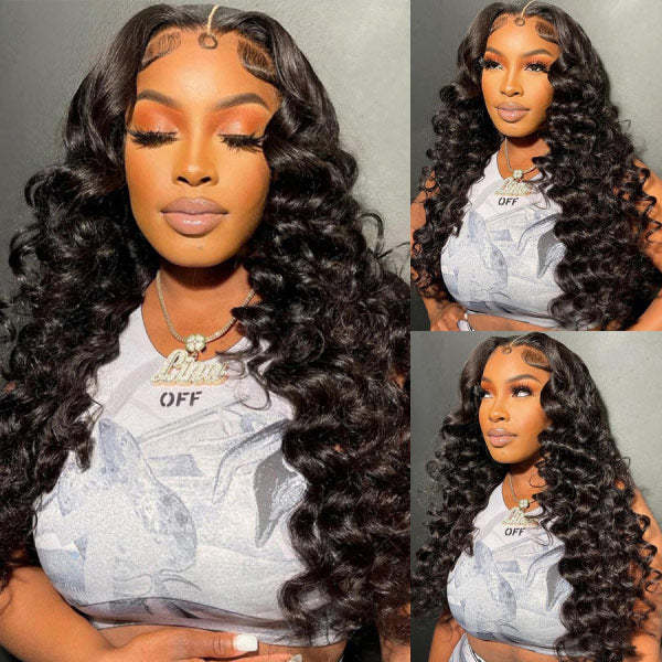 WIGARI Loose Deep Invisi-Drawstring 360 Lace Glueless Wig Bleached Knots Human Hair Wig