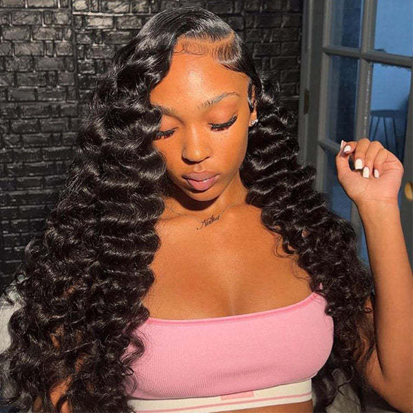 WIGARI Loose Deep Invisi-Drawstring 360 Lace Glueless Wig Bleached Knots Human Hair Wig