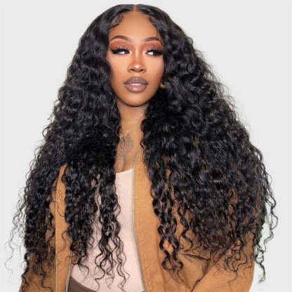 Lolly 30 inch 13x4 HD Full Lace Front Wigs Upgrade Frontal Drawstring Wig Pre Plucked Pre Bleached Knots Glueless Human Hair Wigs Flash Sale