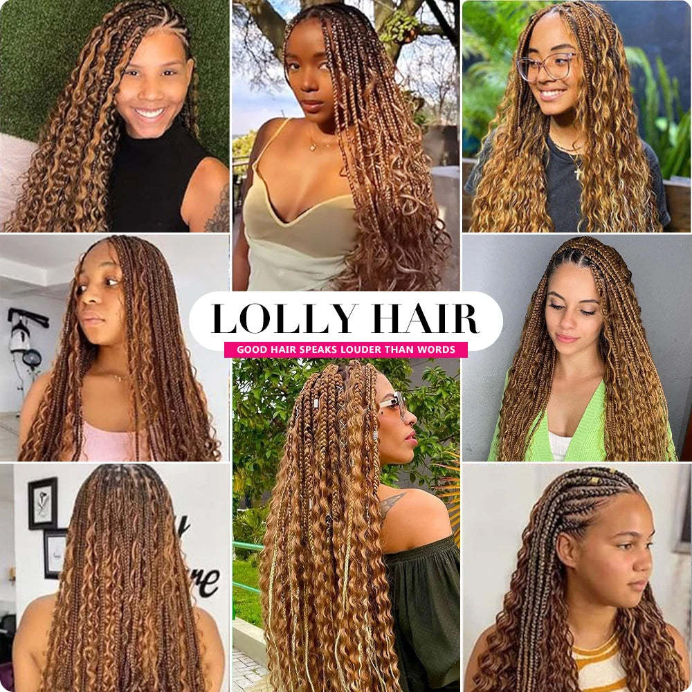Highlight Bulk Human Hair For Braiding P4 27 Ombre Blonde Deep Wave Boho Braiding Human Hair Bundles No Weft Bundles