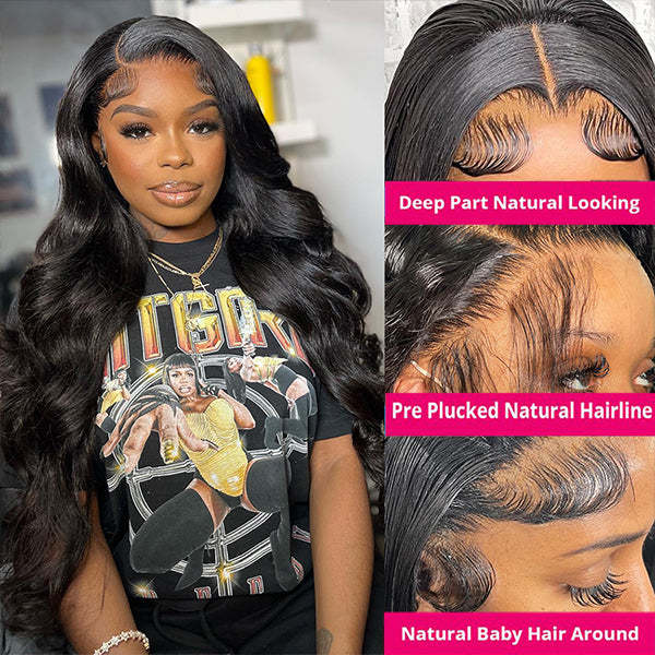 [32inch=$199] Lolly 30 32 Inch 13x6 HD Lace Front Human Hair Wigs Body Wave Deep Wave Pre Plucked Pre Bleached Knots Glueless Lace Frontal Wig 180% Density Flash Sale