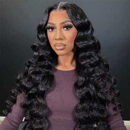  Loose Wave Glueless Pre-Cut 9x6 T Part Lace Wig Realistic Look Wear Go Wig With Bleached Knots