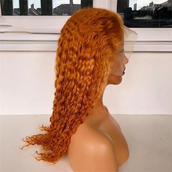 Ginger Human Hair Lace Front Wigs Ginger Orange Deep Wave 13x4 4x4 Transparent Lace Front Wigs Real Hair Wigs