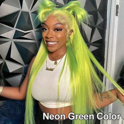 Lake Brilliant Blue Color/ Mint Green Color/ Neon Green Color/ Straight 13x4 Human Hair Lace Front Wigs