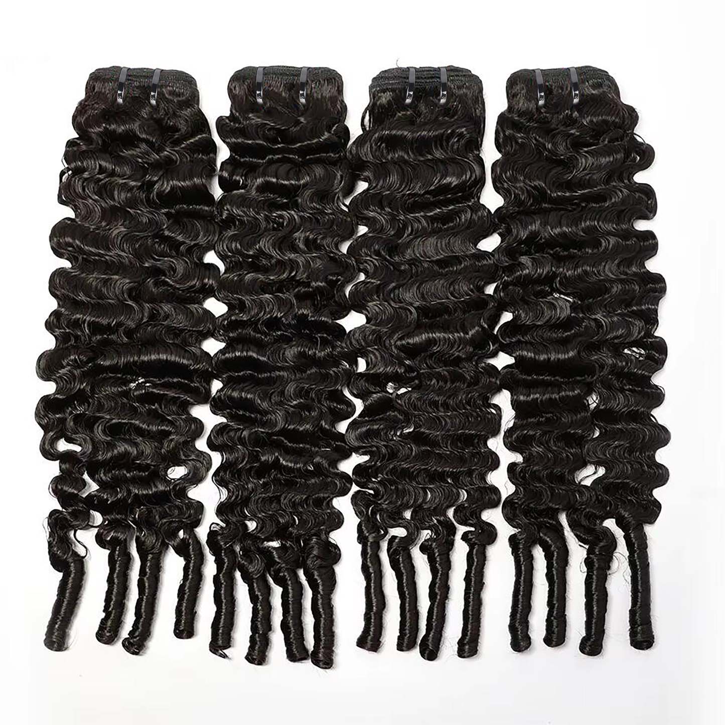  Natural Black Burmese Curly 4 Bundles With 13x4 Lace Frontal Brazilian Virgin Hair