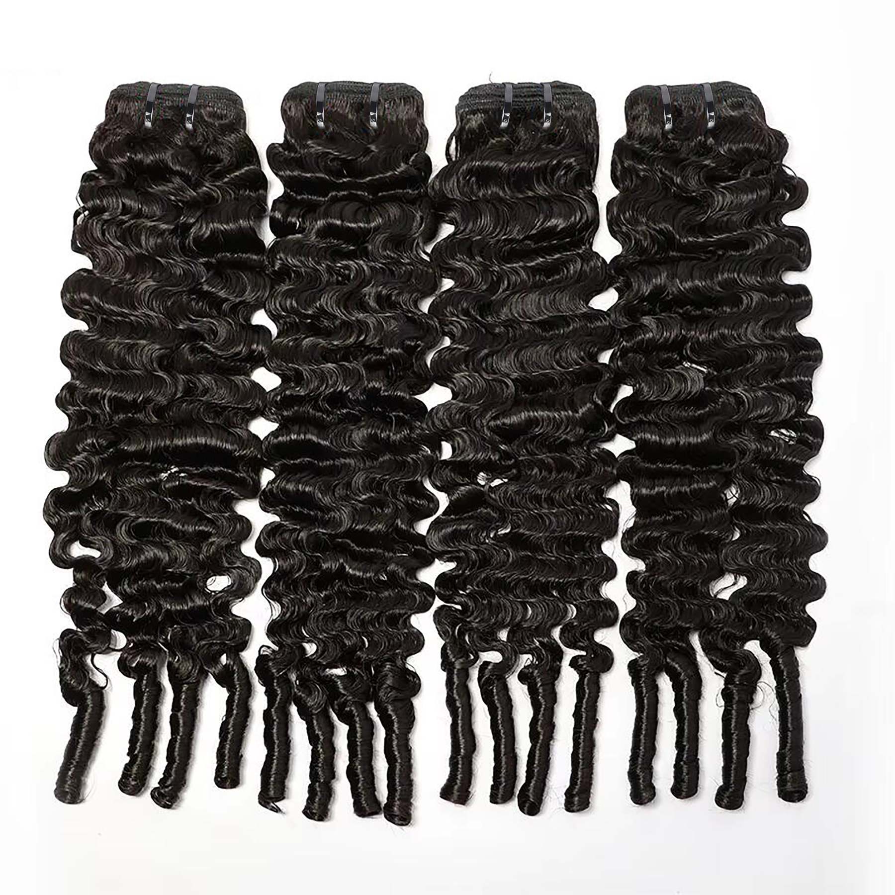  Natural Black Burmese Curly 4 Bundles With 13x4 Lace Frontal Brazilian Virgin Hair