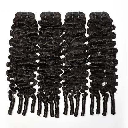  Natural Black Burmese Curly 4 Bundles With 13x4 Lace Frontal Brazilian Virgin Hair