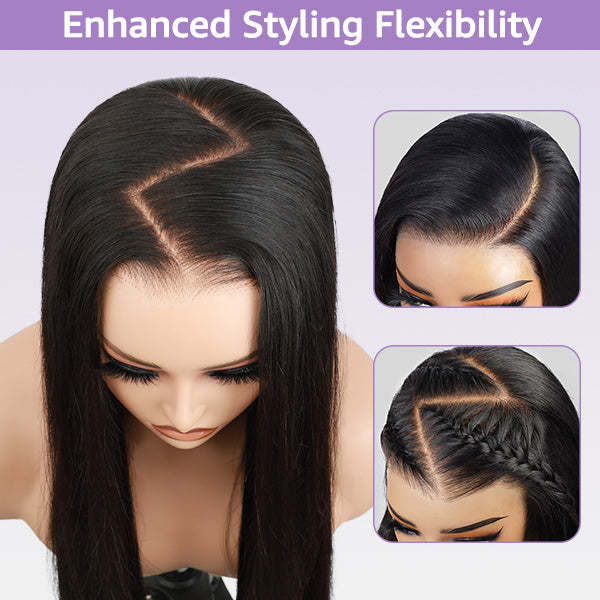  Layered Cut Straight Brown Highlight Ombre Pre-cut Lace Wear Go Glueless Wig