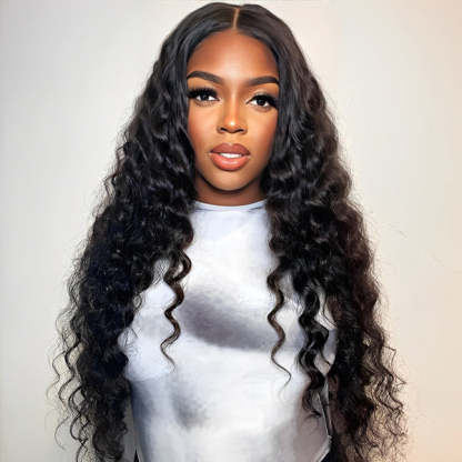  Loose Deep Wear Go Wig Pre-cut 7x5 HD Lace Bleached Knots Human Hair Glueless Wig