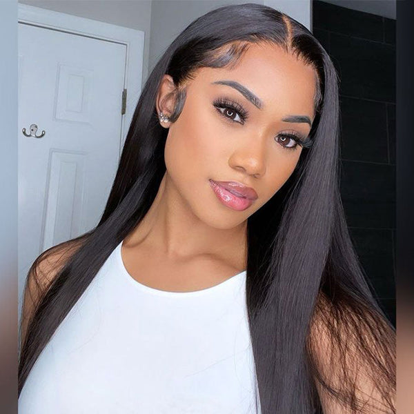 USA Warehouse Clearance | Pre Cut HD Lace Glueless Human Hair Straight Wig for Effortless Style