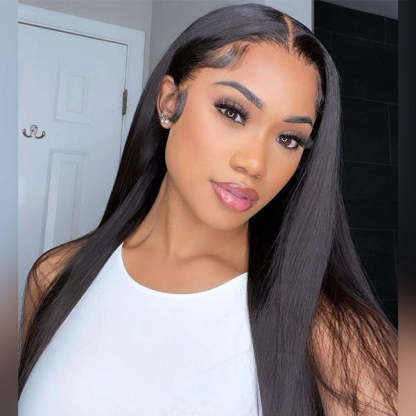 USA Warehouse Clearance | Pre Cut HD Lace Glueless Human Hair Straight Wig for Effortless Style