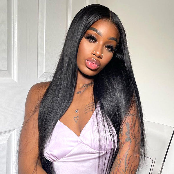 USA Warehouse Clearance | Pre Cut HD Lace Glueless Human Hair Straight Wig for Effortless Style
