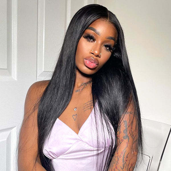 USA Warehouse Clearance | Pre Cut HD Lace Glueless Human Hair Straight Wig for Effortless Style