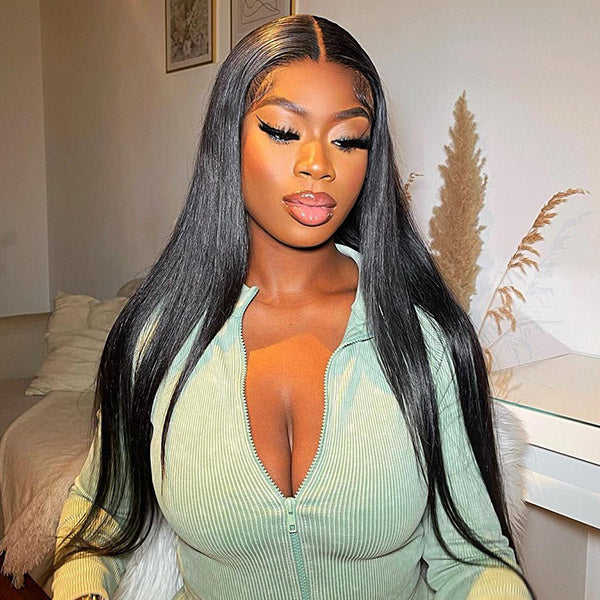 USA Warehouse Clearance | Pre Cut HD Lace Glueless Human Hair Straight Wig for Effortless Style