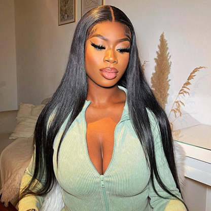 USA Warehouse Clearance | Pre Cut HD Lace Glueless Human Hair Straight Wig for Effortless Style